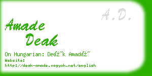 amade deak business card